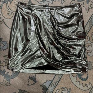 DO+BE Shimmering Silver Mini Skirt
